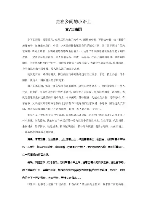 走在乡间的小路上