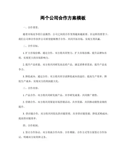 两个公司合作方案模板