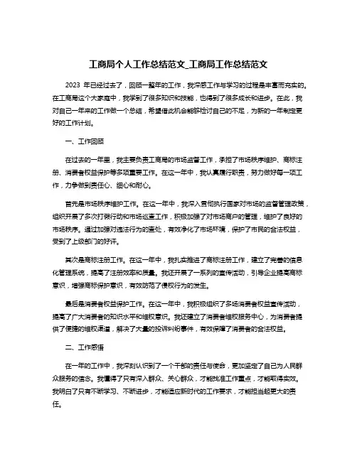 工商局个人工作总结范文_工商局工作总结范文