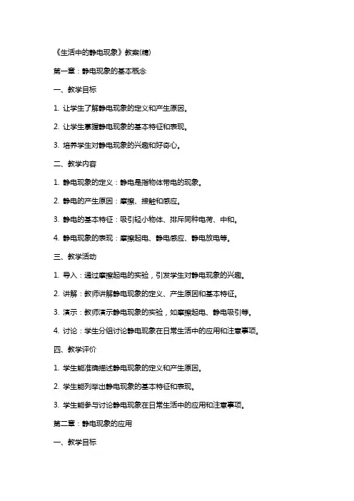 《生活中的静电现象》教案(精)