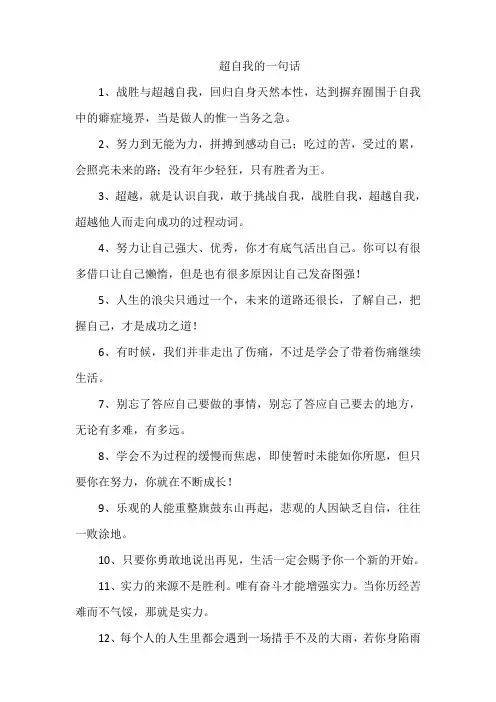 超自我的一句话