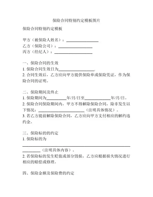 保险合同特别约定模板图片