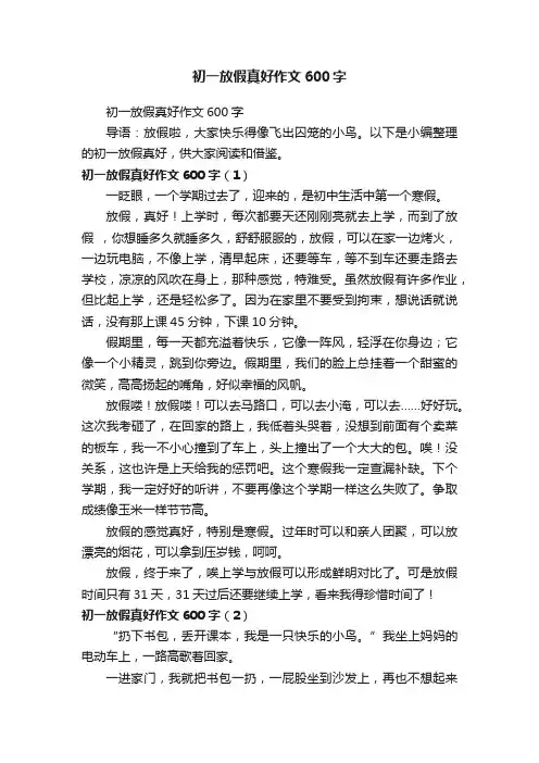 初一放假真好作文600字