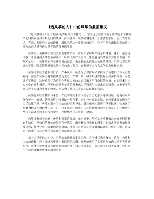 《追风筝的人》中的风筝的象征意义