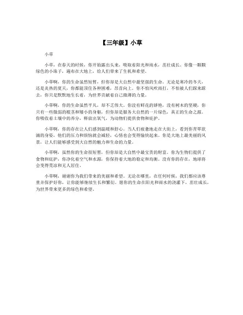 【三年级】小草