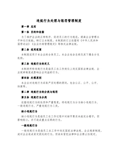 违规行为处理与处罚管理制度