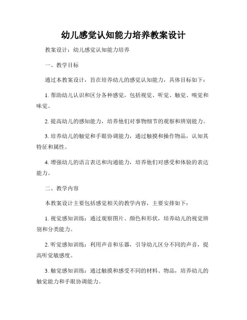 幼儿感觉认知能力培养教案设计