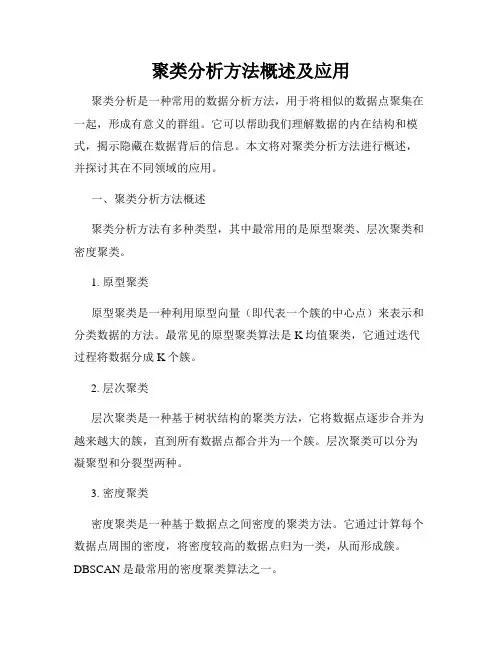 聚类分析方法概述及应用