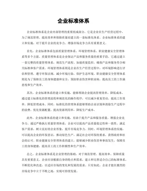 企业标准体系
