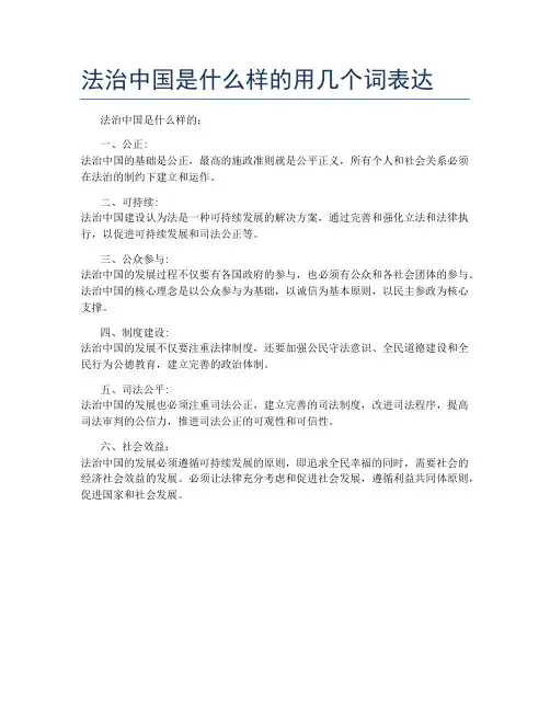 法治中国是什么样的用几个词表达