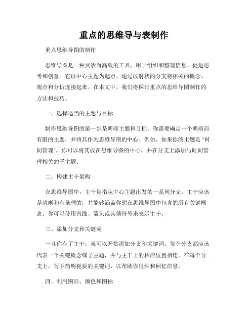 重点的思维导与表制作