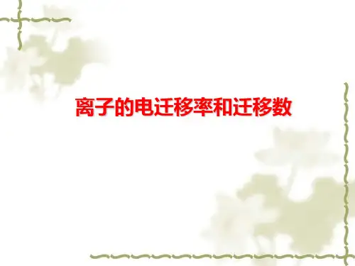 离子的电迁移率和迁移数PPT课件