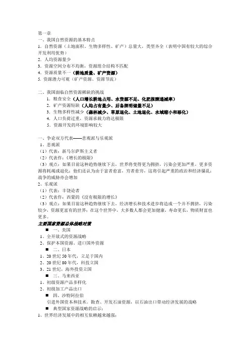 自然资源学复习资料