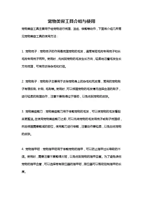 宠物美容工具介绍与使用