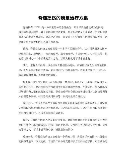 脊髓损伤的康复治疗方案