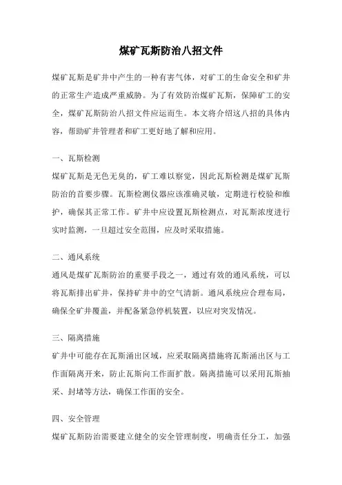 煤矿瓦斯防治八招文件