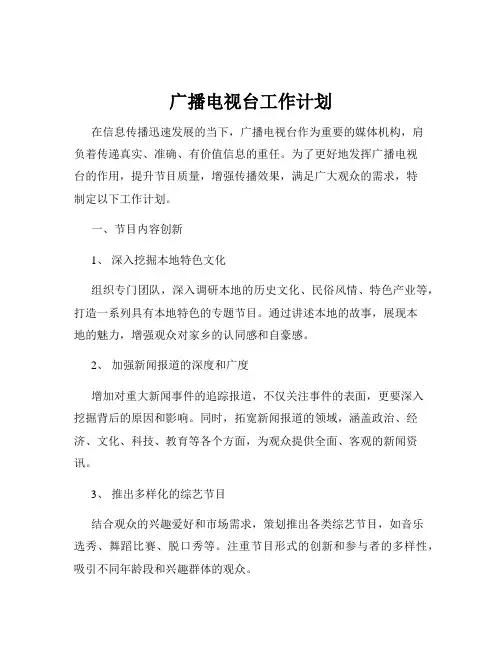 广播电视台工作计划