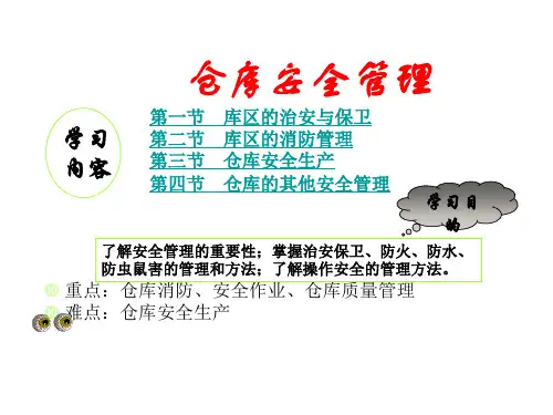 企业安全培训第六课仓库安全课件