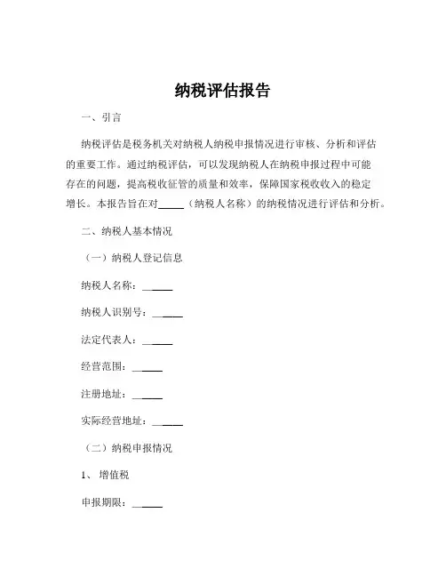 纳税评估报告
