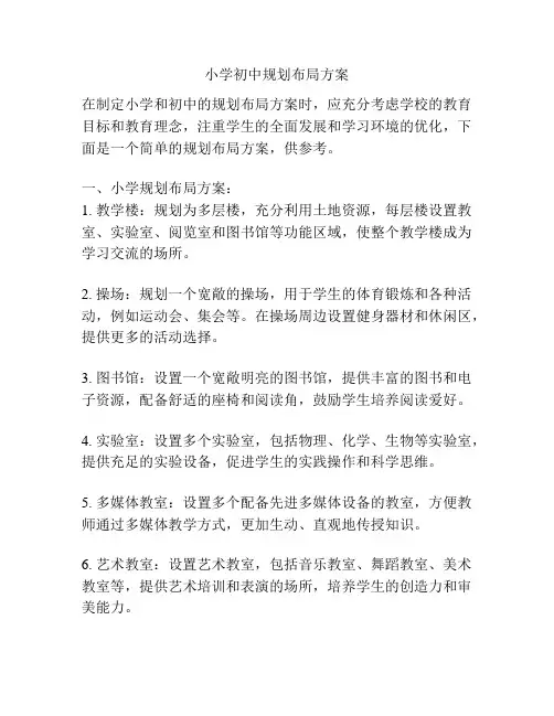 小学初中规划布局方案