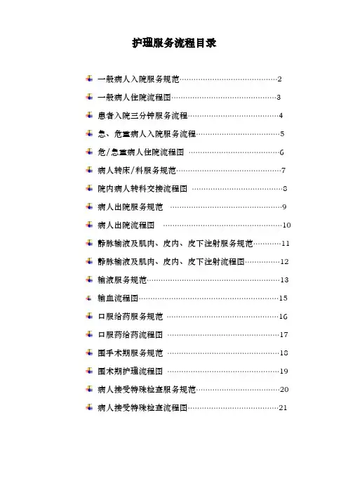 医院护士护理服务总流程图