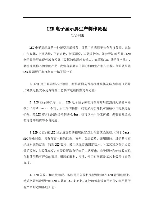 LED电子显示屏生产制作流程