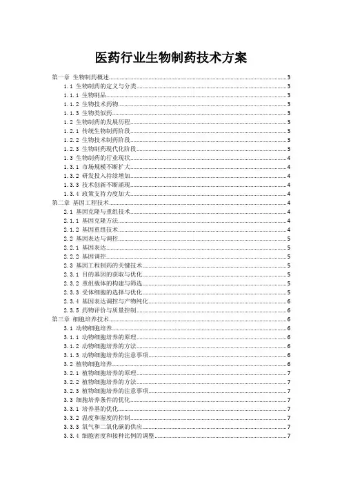 医药行业生物制药技术方案