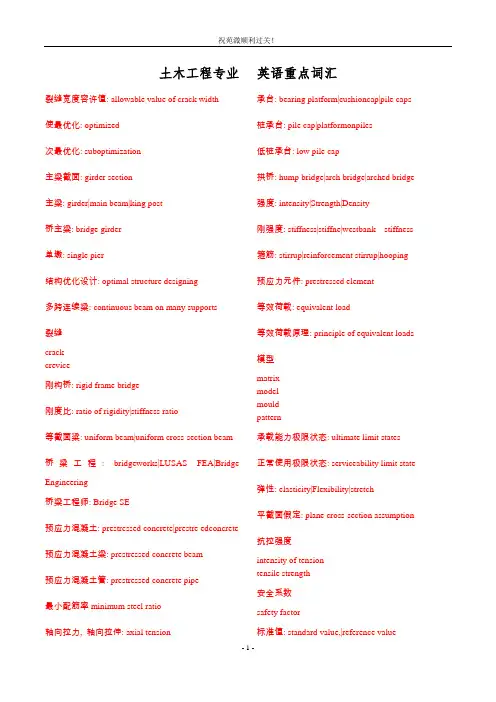 土木工程英语必背重要词汇