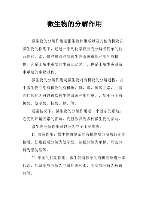 微生物的分解作用