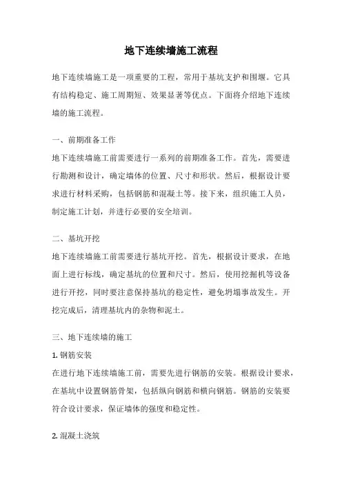 地下连续墙施工流程