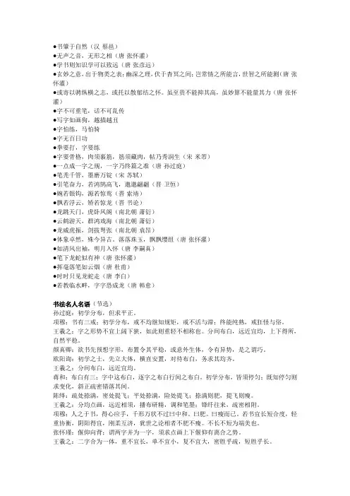 历代名家书法书论