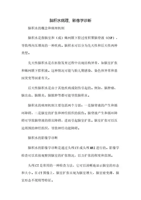脑积水病理、影像学诊断
