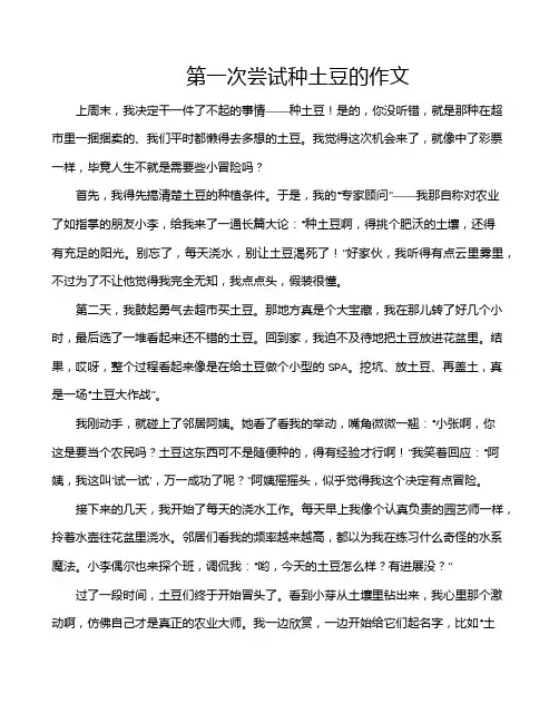第一次尝试种土豆的作文