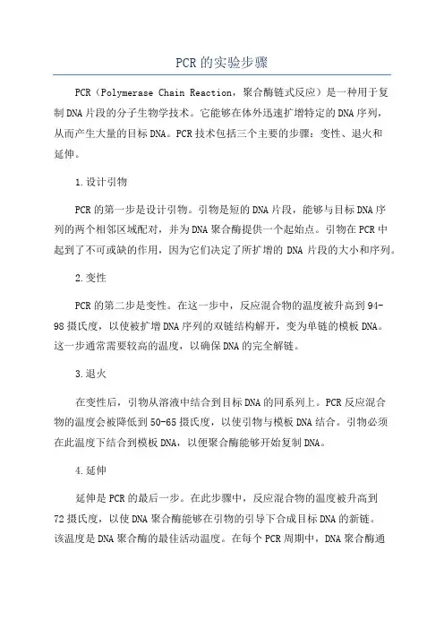 PCR的实验步骤