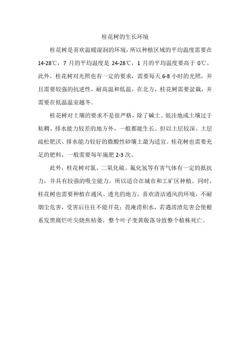 桂花树的生长环境