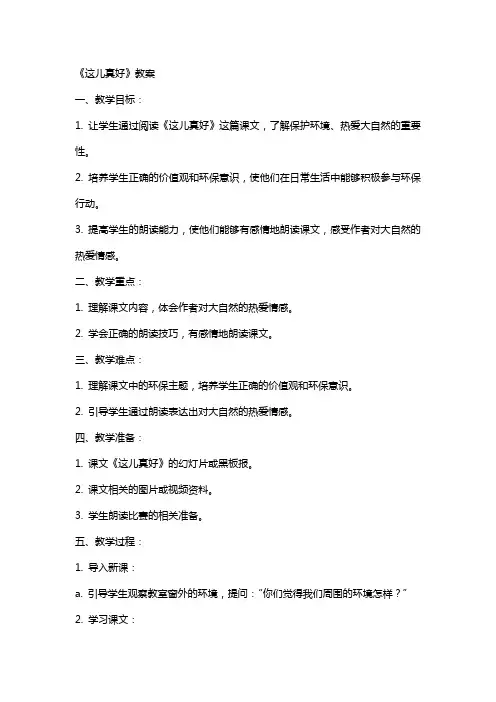 《这儿真好》教案