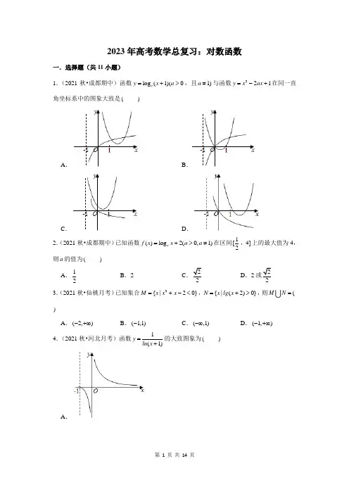 2023年高考数学总复习：对数函数(附答案解析)