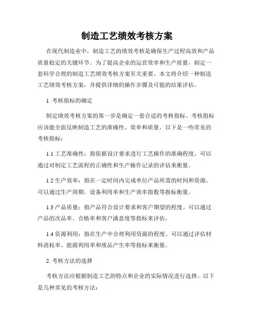 制造工艺绩效考核方案