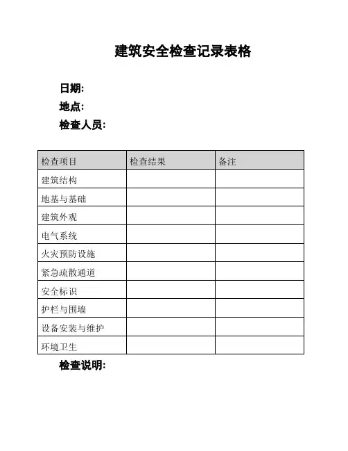建筑安全检查记录表格