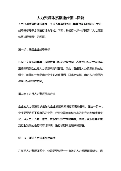 人力资源体系搭建步骤 -回复