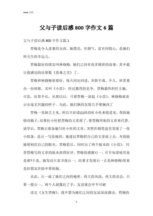 父与子读后感800字作文6篇