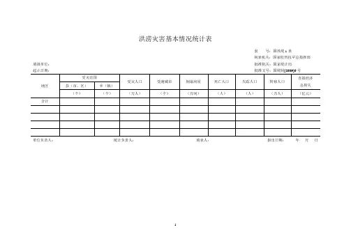 洪涝灾害基本情况统计表