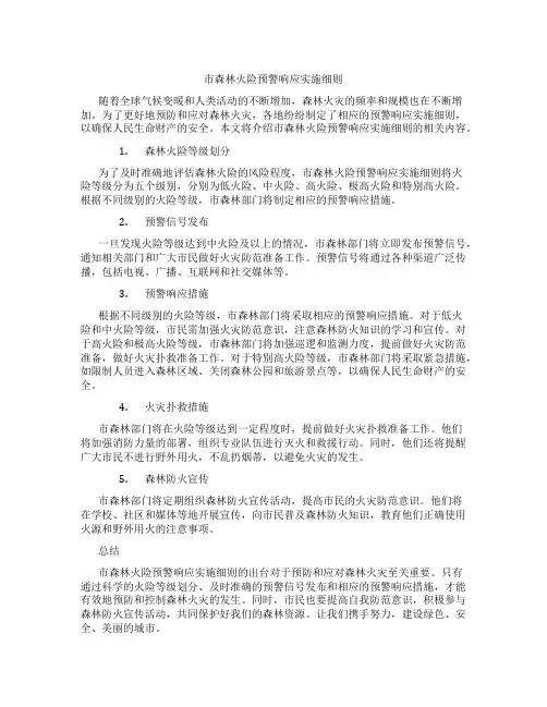 市森林火险预警响应实施细则