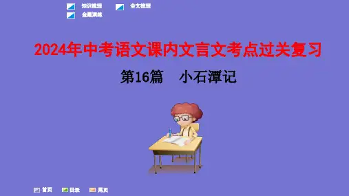复习16：小石潭记-2024年中考语文课内文言文考点过关复习