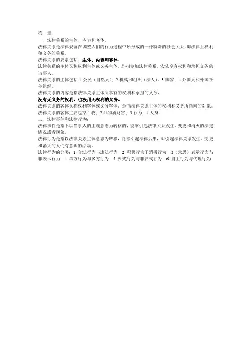 初级经济法第一章归纳