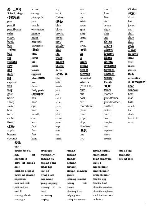 剑桥一综合单词