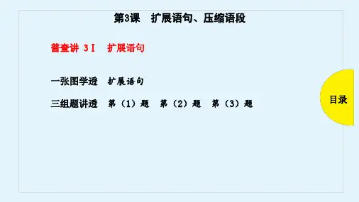 2019年高考语文(全国版)一轮全考点普查教学课件：第3课-扩展语句、压缩语段(共54张PPT)