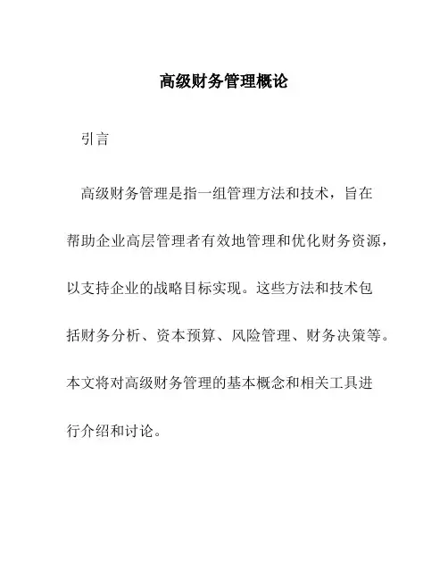 高级财务管理概论
