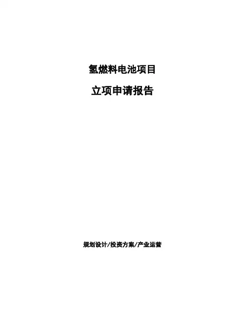 氢燃料电池项目立项申请报告
