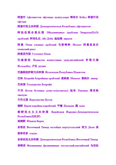世界各国俄语翻译